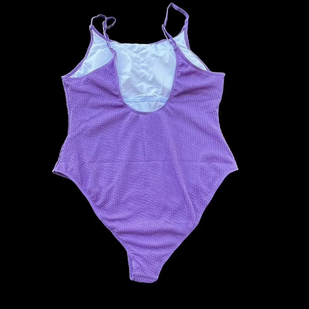 Angerela Lavender Purple One Piece Bathing Suit New XL